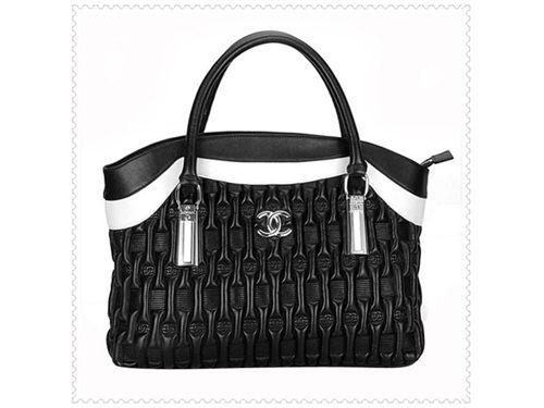 CHANEL シャネルスーパーコピー ラムスキン ホワイト/ ブラック ハンドバッグ A1071