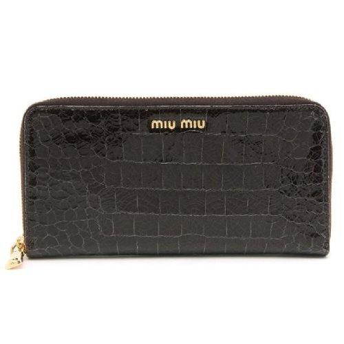 ミュウミュウ MIU MIU 長財布 クロコ調型押し革 5M1269-NKG-003