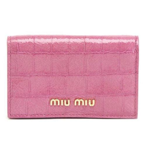 ミュウミュウ MIU MIU 名刺入れ クロコ調型押し革5M1122-NKG-410