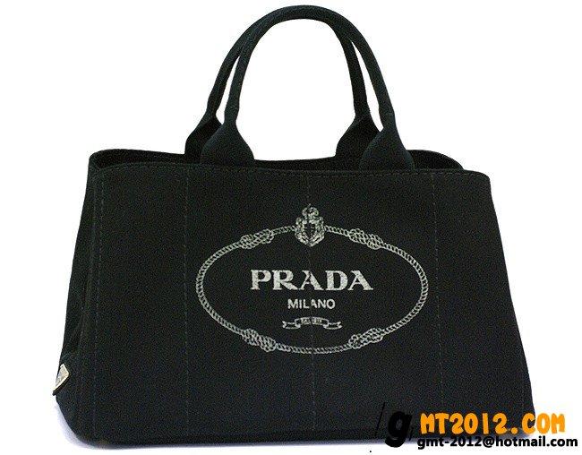 BN18725-プラダ 春夏新作-PRADA-トートバッグ-キャンバス ブラック