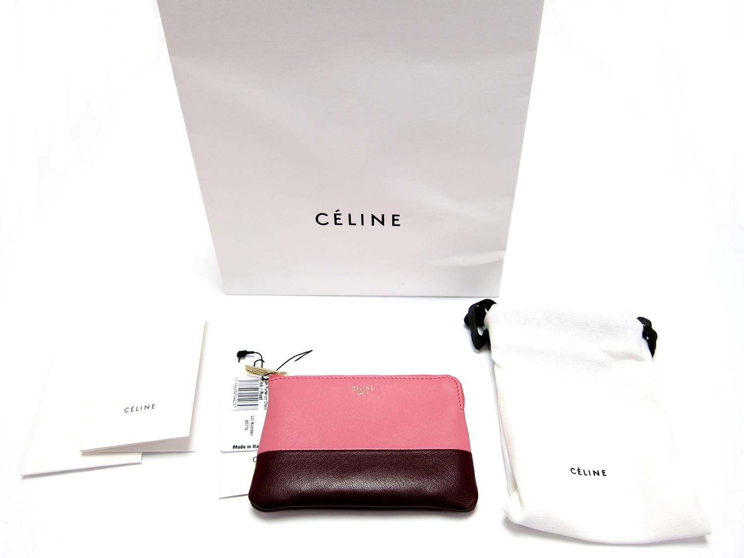 新作入荷★ CELINE セリーヌコピー バイカラー コインケース ピンク 1503126