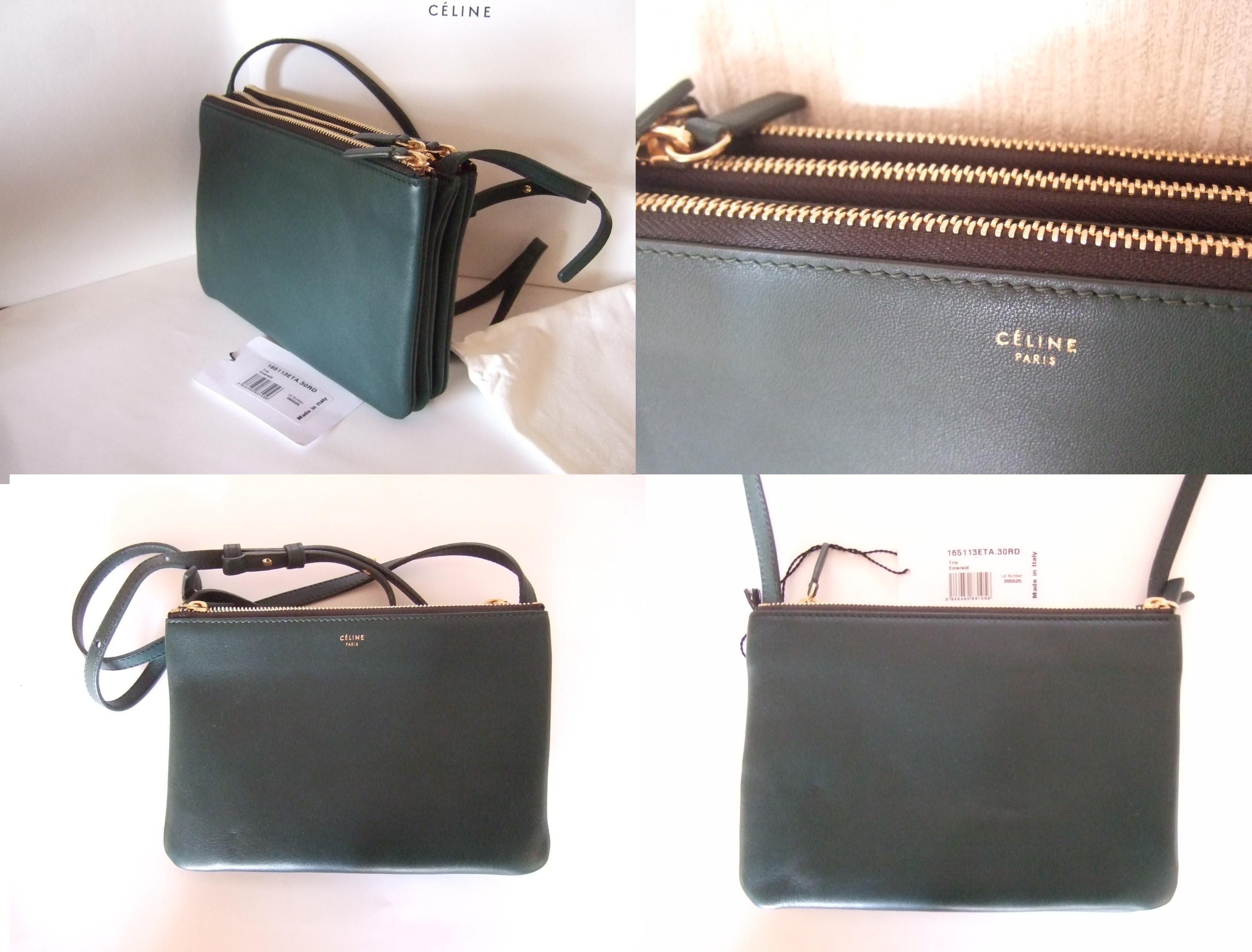 新作入荷★CELINE セリーヌコピートリオバッグ☆グリーン 165113