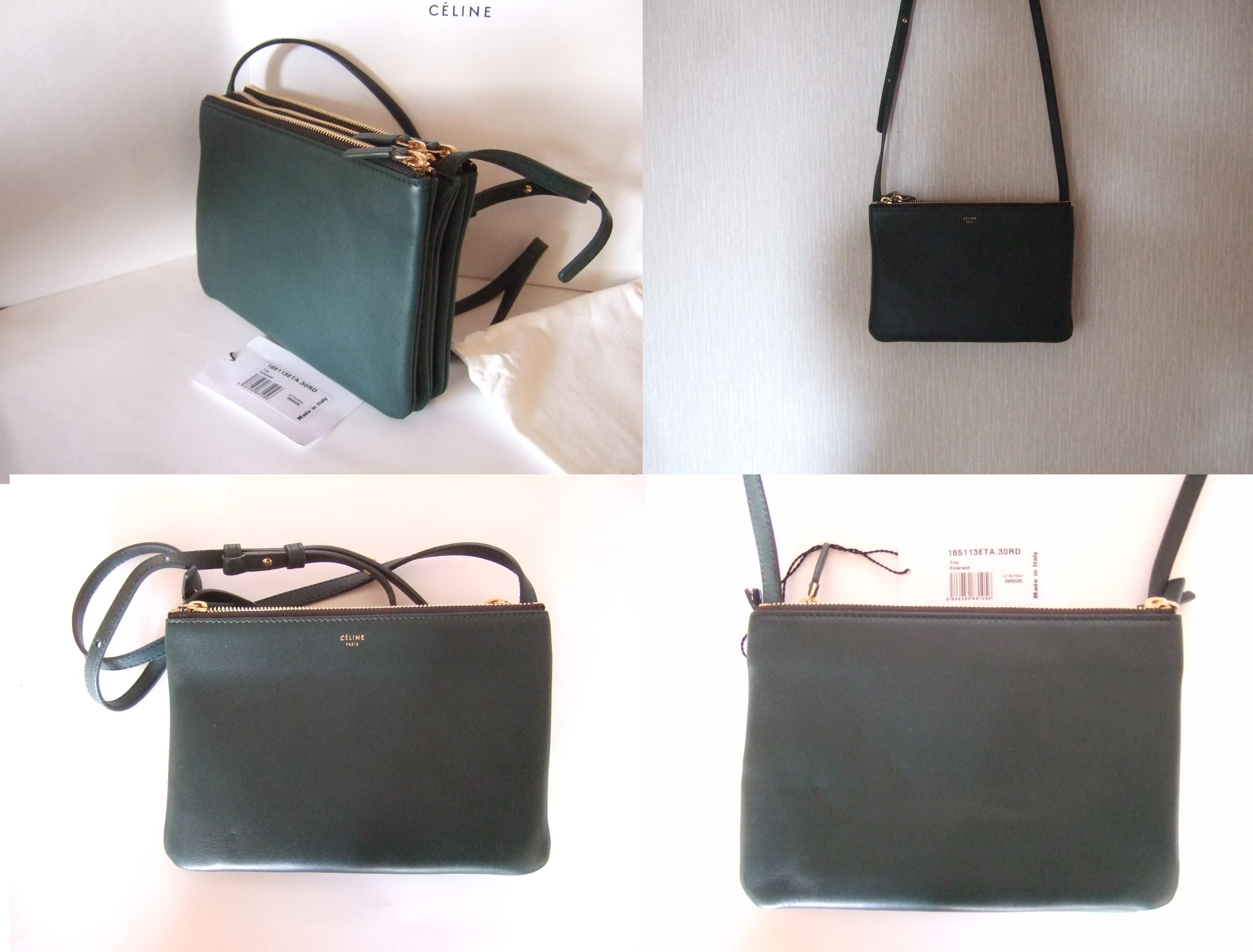 新作入荷★CELINE セリーヌコピートリオバッグ☆グリーン 165113