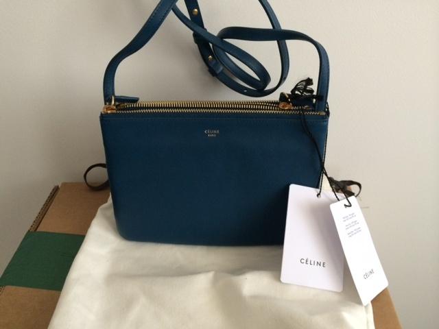 セリーヌ CELINE TRIO BAG トリオ バッグ METALLIC BLUE 14年秋冬新作 165113ETA 07MB