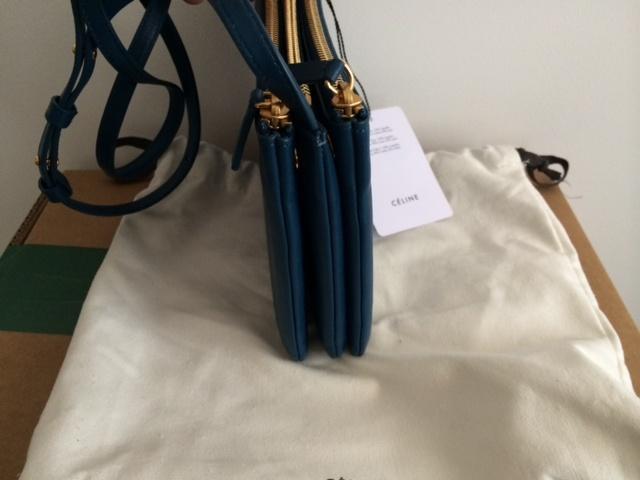 セリーヌ CELINE TRIO BAG トリオ バッグ METALLIC BLUE 14年秋冬新作 165113ETA 07MB