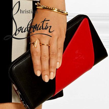 新作 Christian Louboutin ルブタン スタッズ 折りたたみ財布