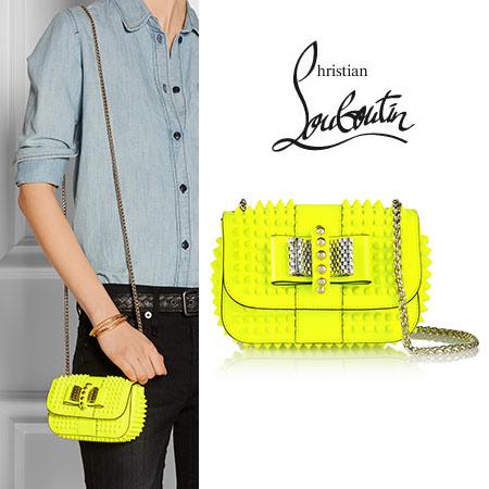 新作SALE♪♥ルブタン バッグ コピー Christian Louboutin 2015新作 Sweet Charityミニ,NeonYellow 1155107P071