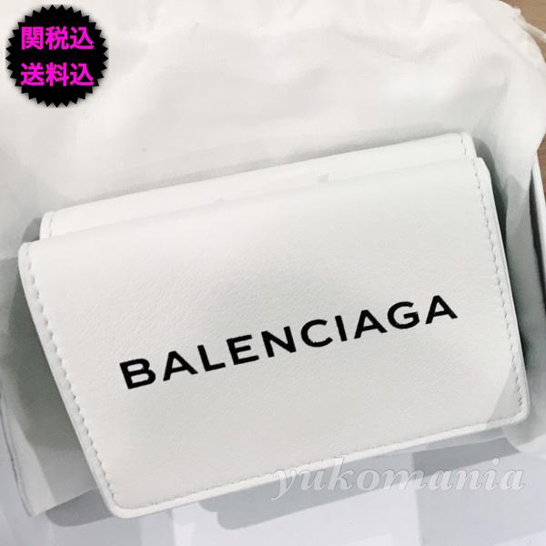 バレンシアガ ペーパー ミニウォレット WHITExBLACK ロゴ BALENCIAGA 折りたたみ財布 8071110