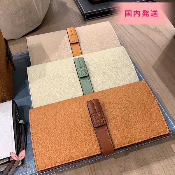 【LOEWE】ロエベ 長財布 偽物 Large Vertical*バイカラーレザー縦型☆7色 124.12.S40