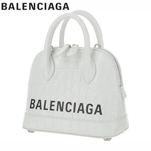 バレンシアガ バッグ コピー BALENCIAGA★White Leather Ville Top XXS Bowler Bag 20100801