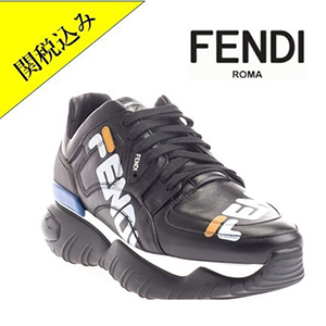 関税込 ! FENDI ブラック フェンディ レザー スニーカー 100930