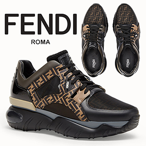 FENDI 新作 FFロゴ マルチカラー low-tops レザースニーカー100902