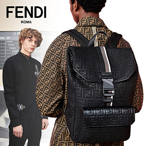 FENDI BACKPACK ブラック メッシュ バックパック 7VZ045A6K7F0GXN