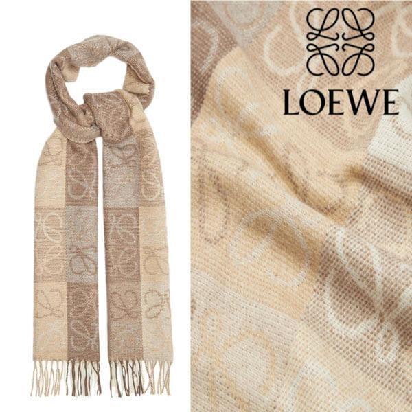 【関税送料込】LOEWE 　アナグラム 　ウールカシミア スカーフ 202677F029242